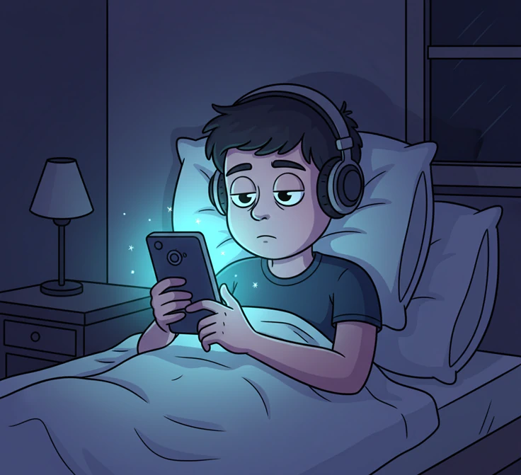 Persona joven sola mirando el móvil en una ciudad, ilustrando la soledad en jóvenes adultos